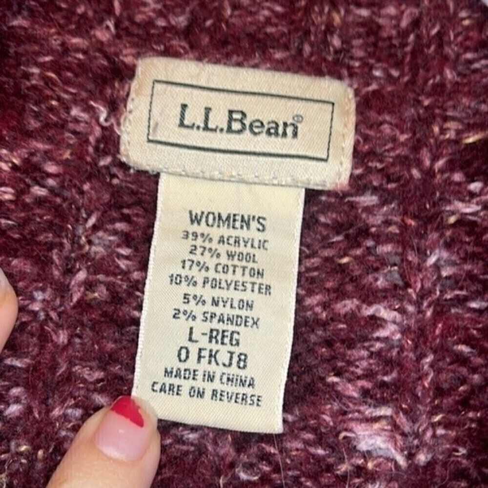 L.l. Bean Button Up Wool Blend Large Button Cardi… - image 4